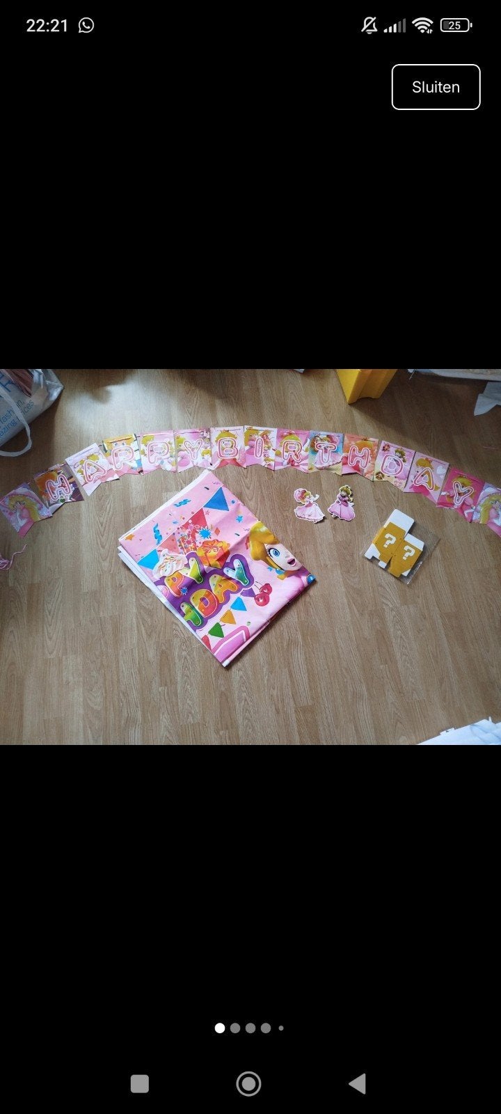 Verjaardags versiering Peach Mario, Ophalen of Verzenden, Nieuw, Versiering, Verjaardag