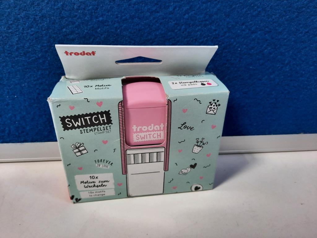 Trodat Switch Stempelset - Roze met 10 Motieven nieuw, Ophalen of Verzenden, Zo goed als nieuw, Overige typen