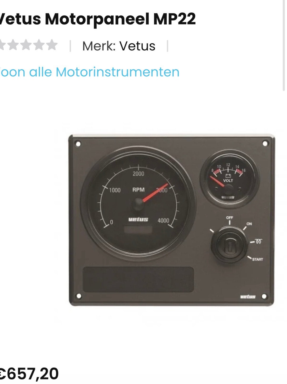Vetus motorpanelen 1x MP22 en 1xMPA22 nieuw, Ophalen, Nieuw, Motor en Techniek