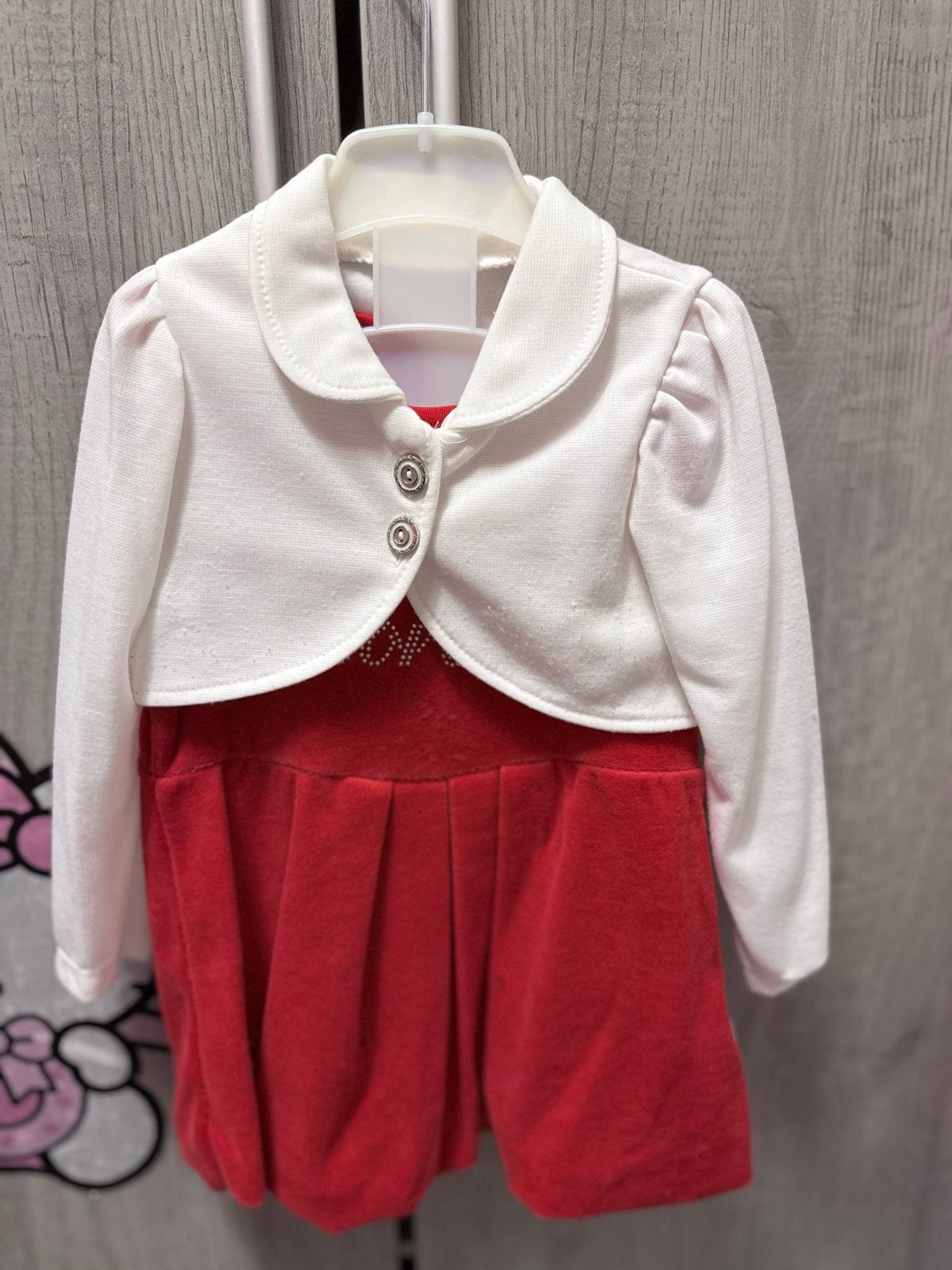 Floresta Baby Jurkje met Bolero - Rood & Wit, Ophalen of Verzenden, Zo goed als nieuw, Meisje