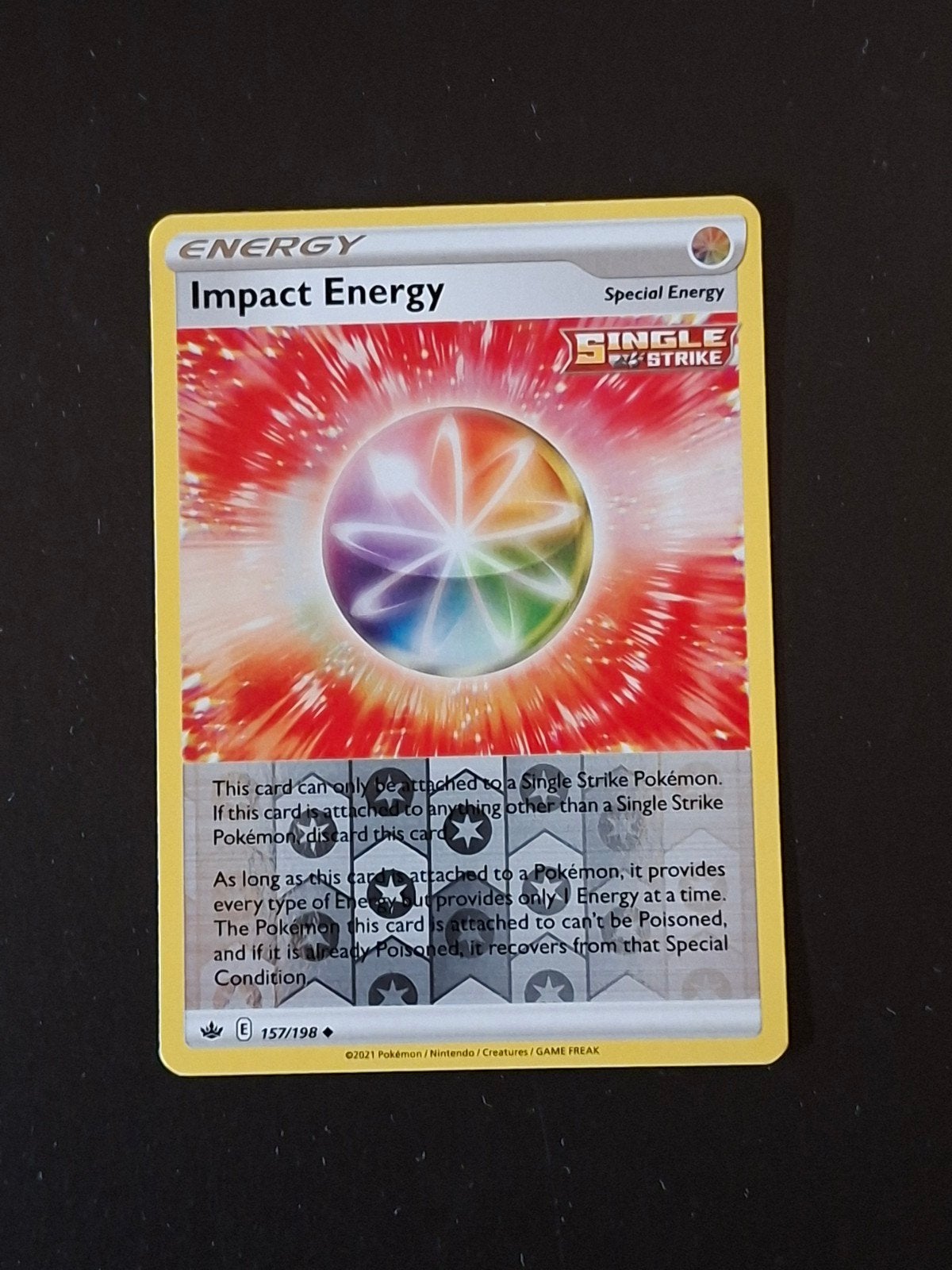 Impact Energy Reverse Holo - Pokémon TCG Chilling Reign, Hobby en Vrije tijd, Ophalen of Verzenden