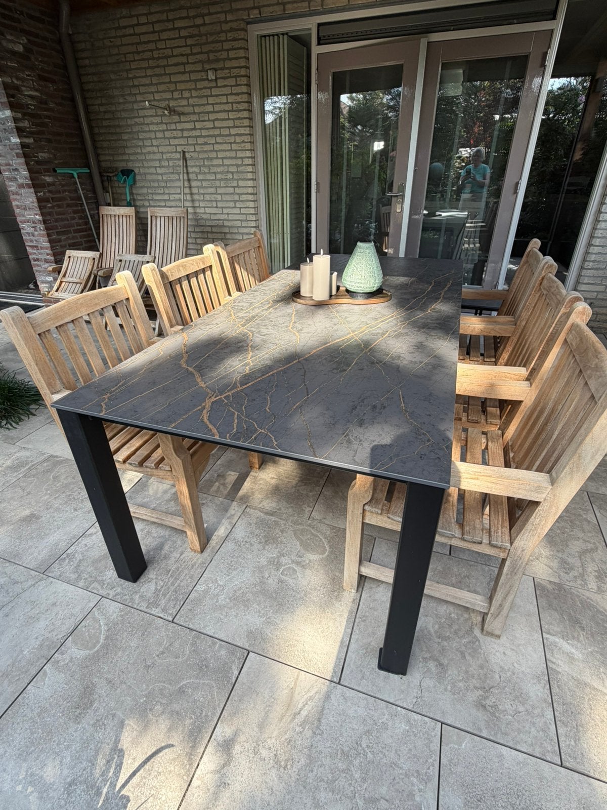 6 Teak houten stoelen incl. kussens