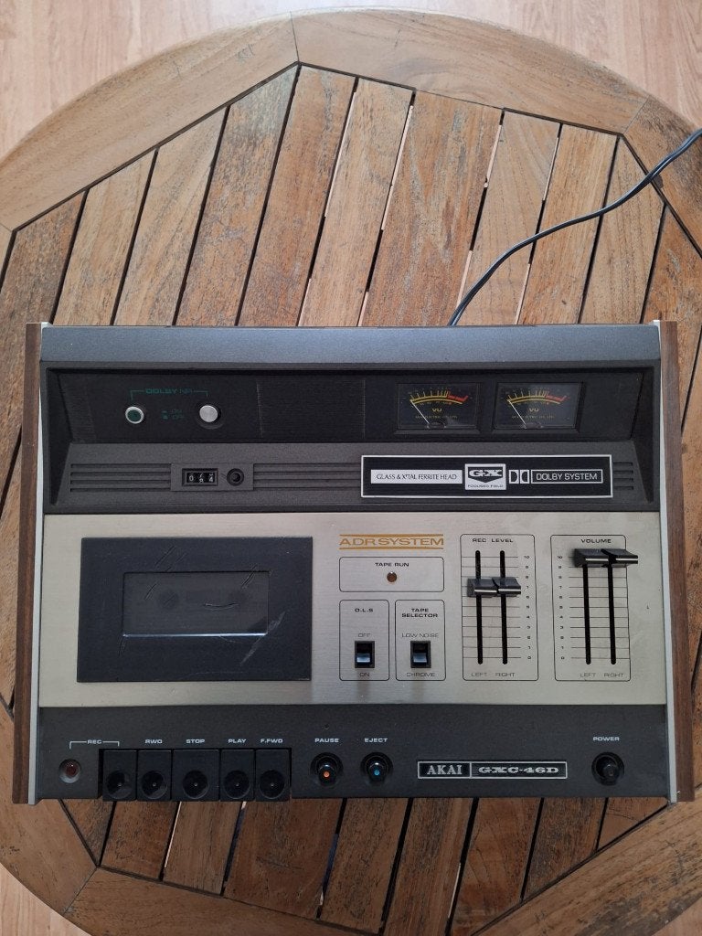 Akai GXC-46D Cassettedeck - Vintage Hifi, Ophalen of Verzenden, Enkel, Akai, Tape counter