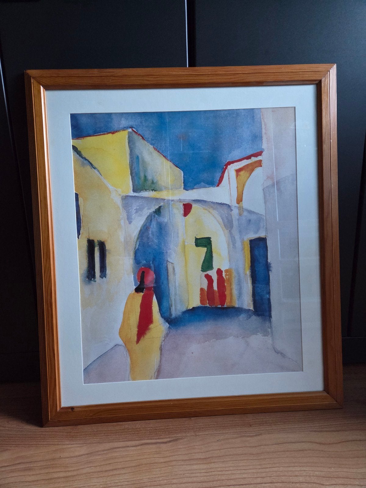 Poster. Uitzicht op een steeg. Van August Macke., Ophalen