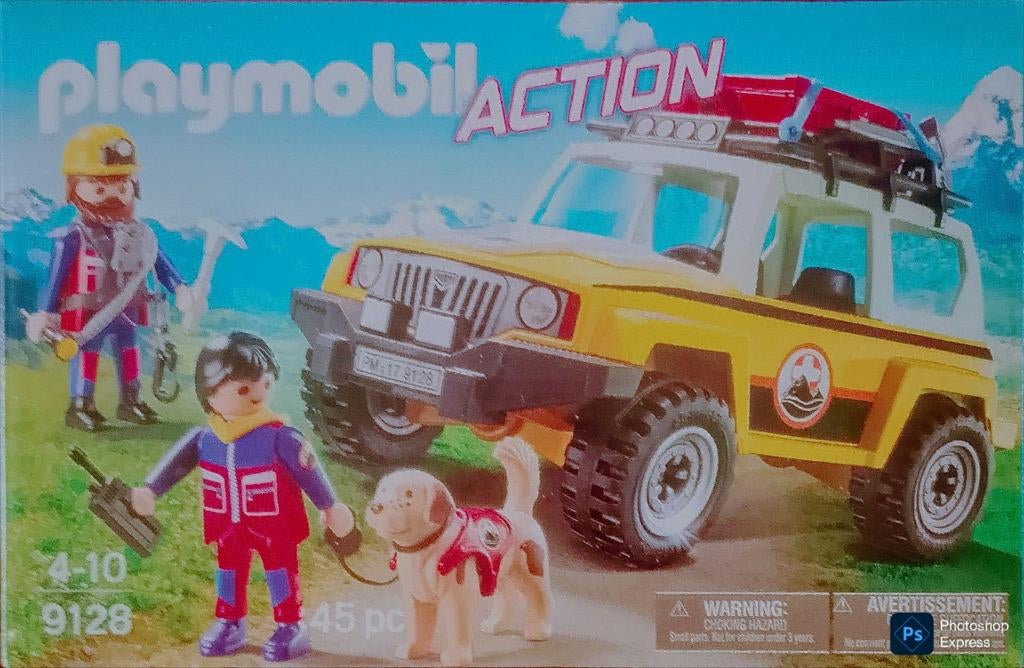 Action Reddingswerkers Met Terreinwagen 9128, Ophalen of Verzenden, Zo goed als nieuw, Complete set
