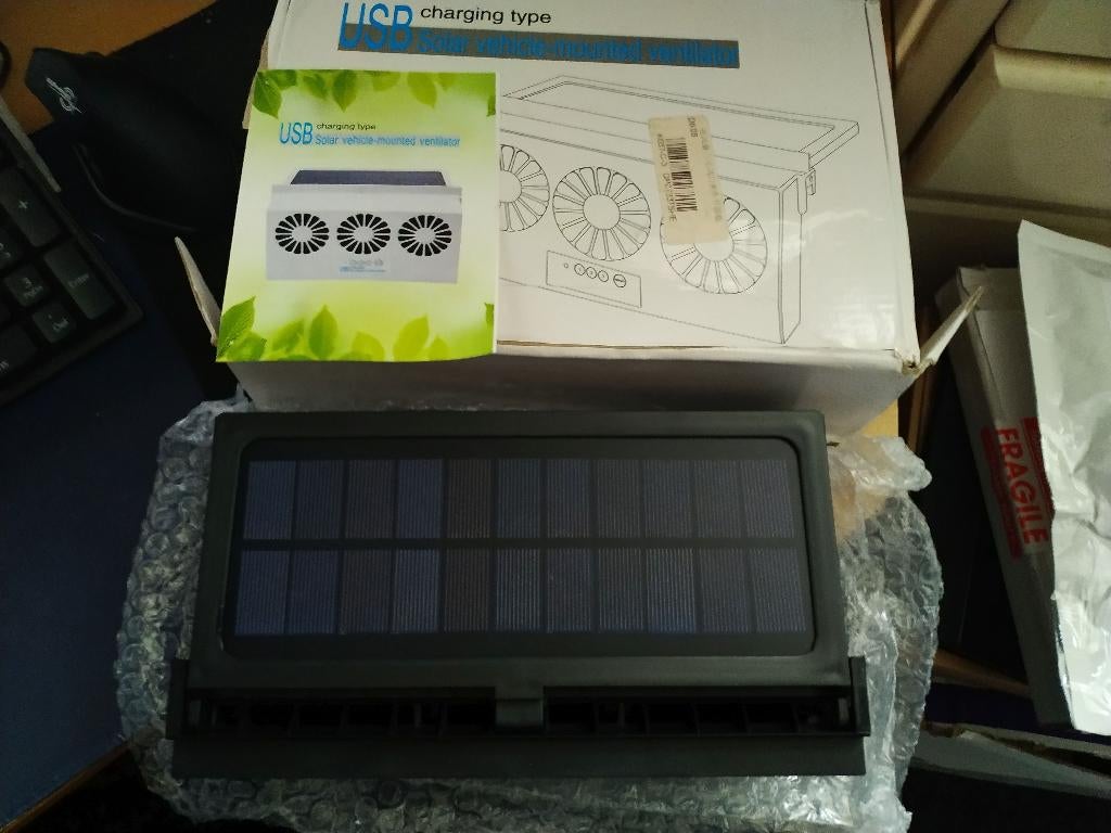 Auto Venster Zonne-energie Air Vent Cool Ventilatie Usb, Ophalen of Verzenden, Nieuw