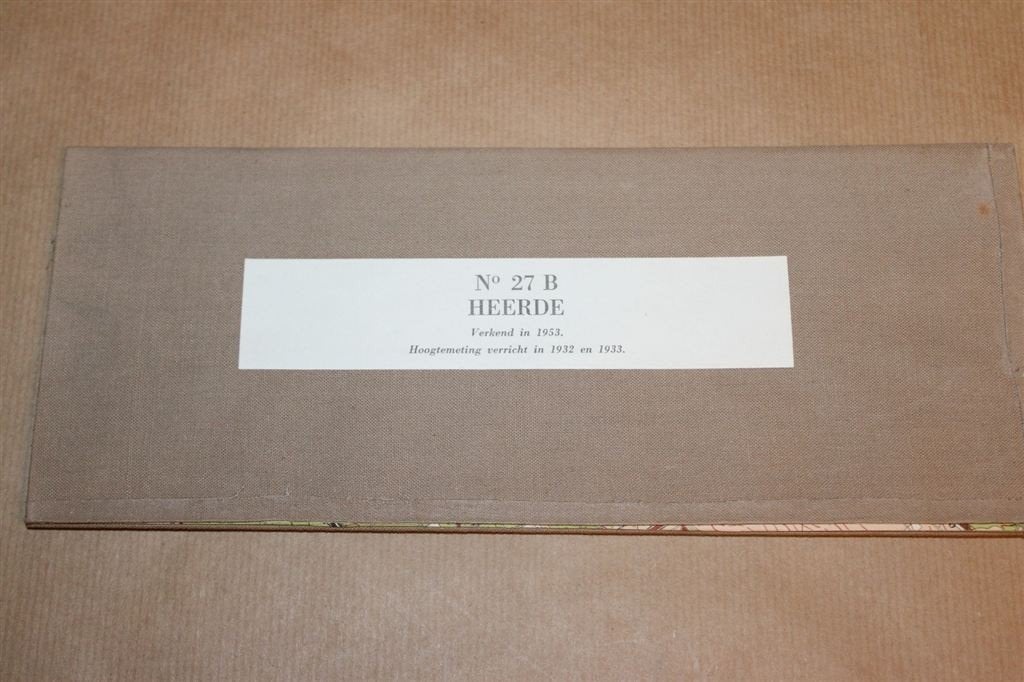 Oude stafkaart op linnen - Heerde - 1956, Ophalen of Verzenden, 1800 tot 2000, Nederland, Landkaart