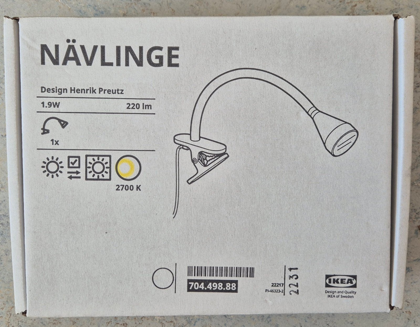 IKEA Nävlinge LED klemspot - Nieuw in doos, Met schakelaar, Wit, Kunststof, Nieuw