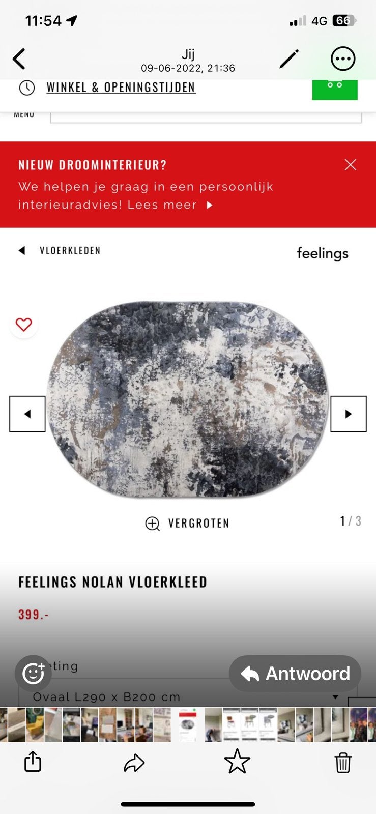 Prachtig ovaal vloerkleed, Ophalen, Zo goed als nieuw