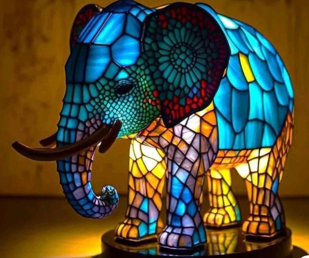 Dierenlampen glas in lood (kunststof), Verzenden, Nieuw, Glas in lood