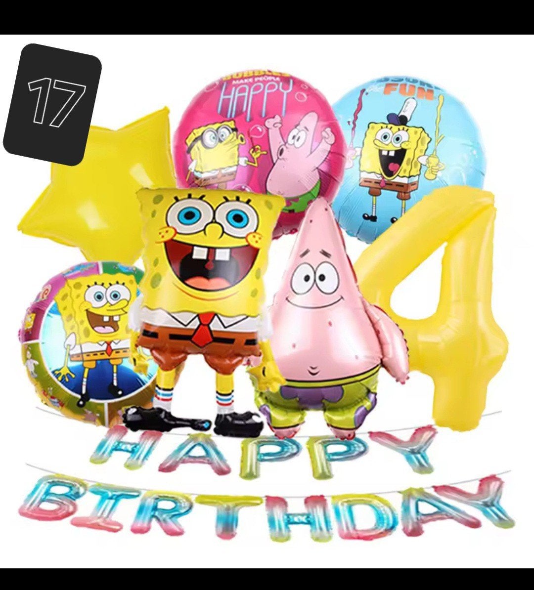 SpongeBob en Patrick Feestpakket - Nieuw, Ophalen of Verzenden, Nieuw, Feestartikel, Verjaardag