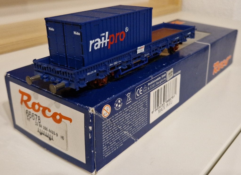RailPro Kls met container, Gelijkstroom, Wagon, Ophalen of Verzenden, Zo goed als nieuw