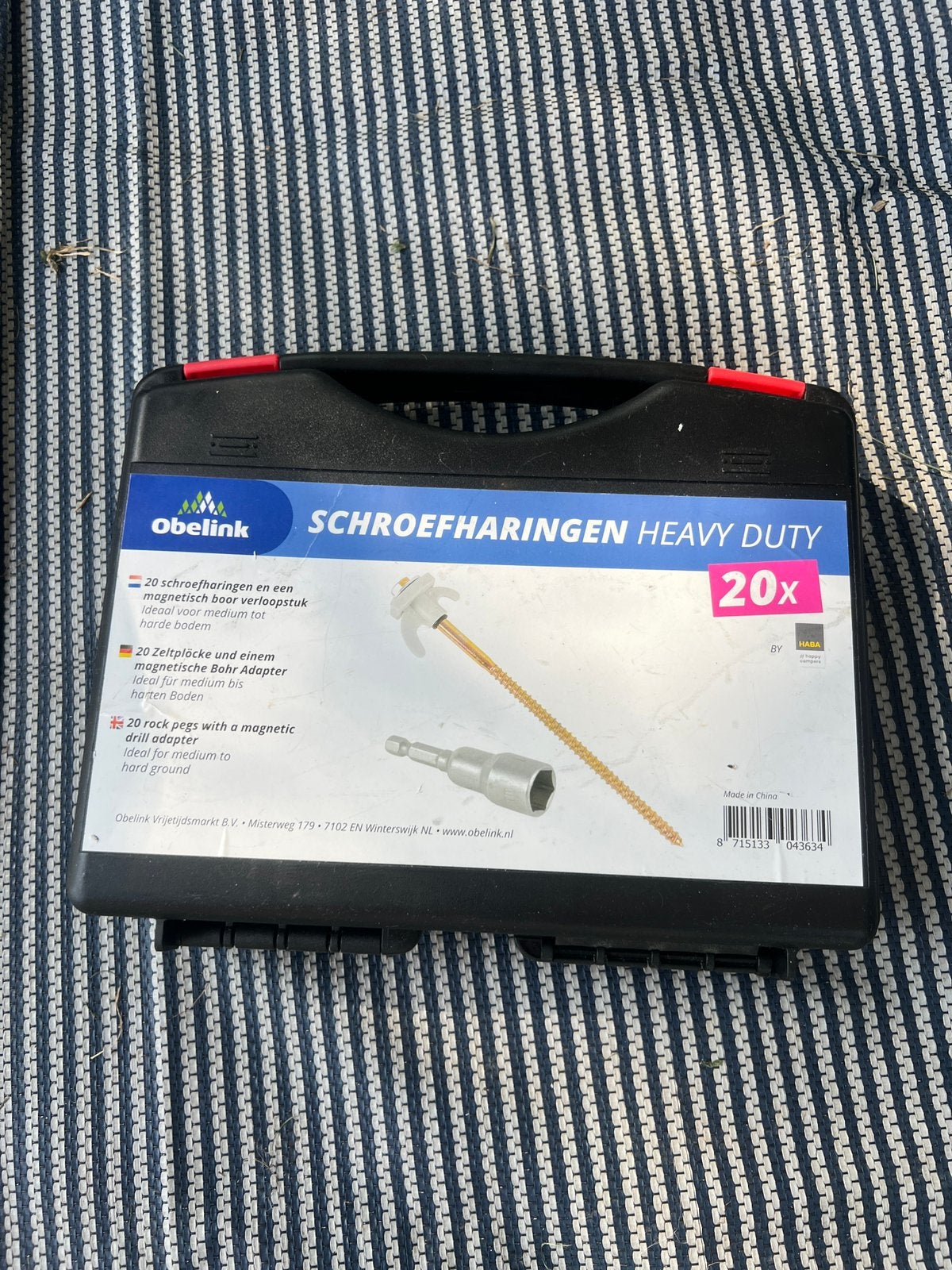 Set niet gebruikte schroefharingen compleet met bitje, Caravans en Kamperen, Ophalen of Verzenden, Zo goed als nieuw
