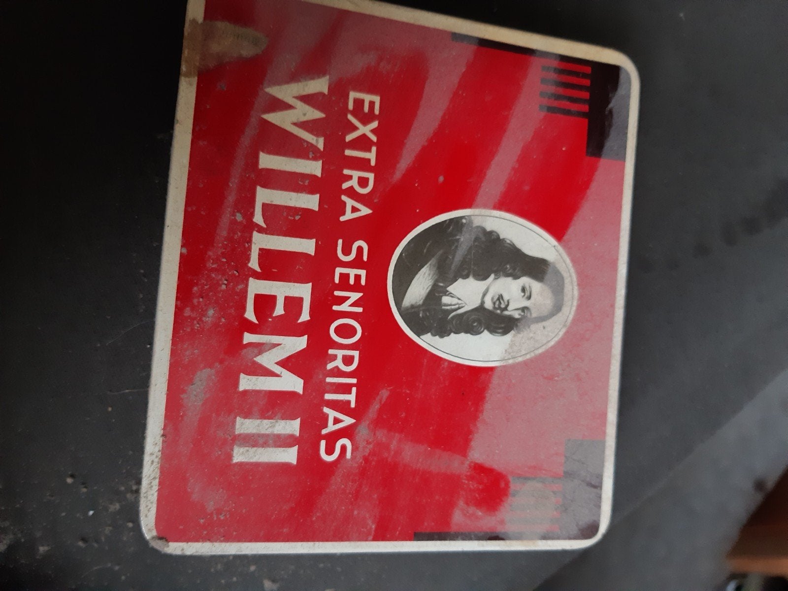Vintage Willem II Extra Senoritas sigarenblik, Ophalen of Verzenden, Gebruikt, Overige, Overige merken