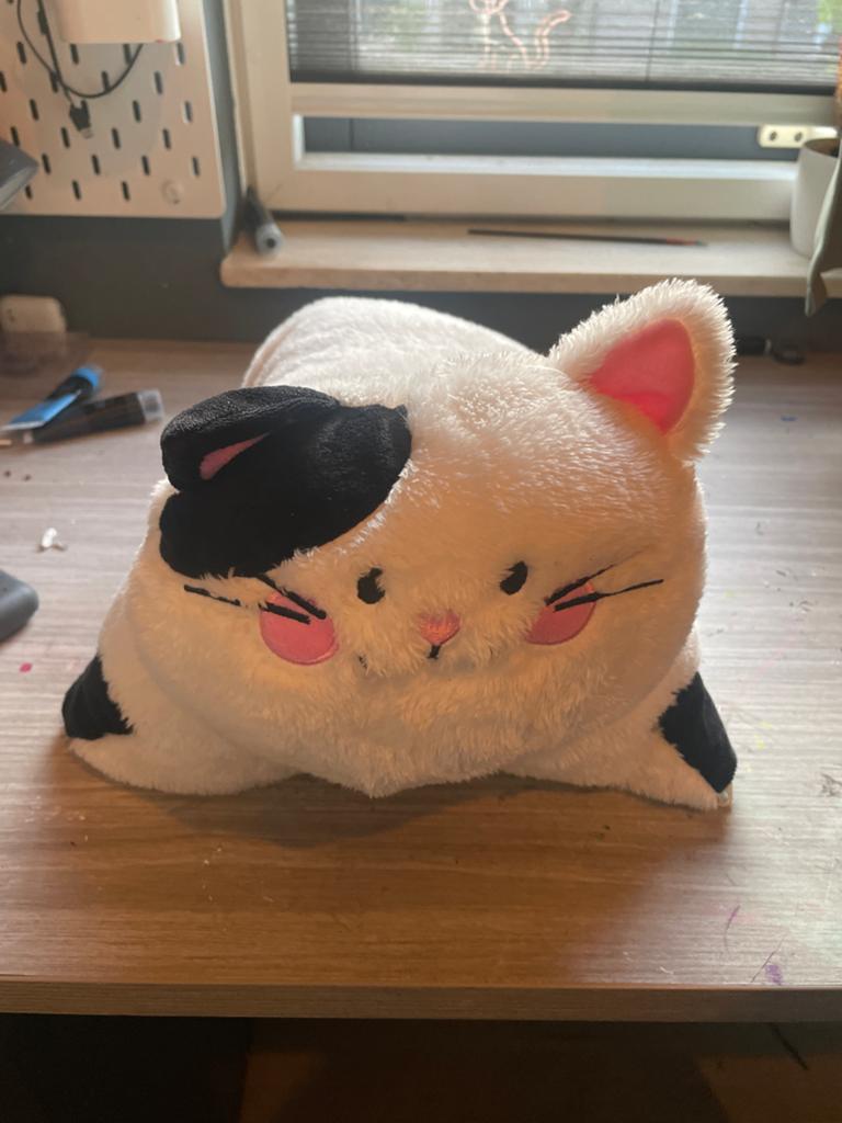Schattige Kat Deken - Zacht en Comfortabel, Ophalen of Verzenden, Gebruikt, Wit, Kat