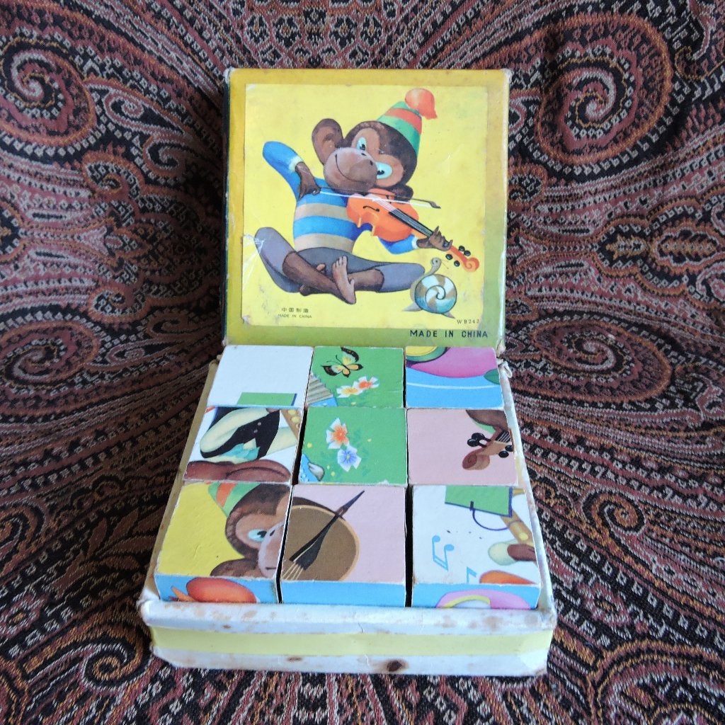 Vintage blokpuzzel Picture cubes WB 242, Antiek en Kunst, Ophalen of Verzenden