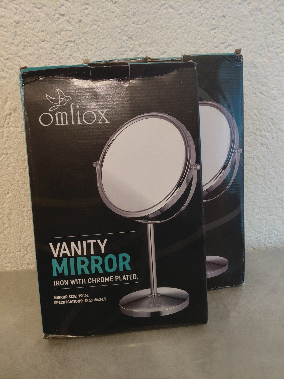 Omiliox Vanity Mirror - IJzer met chroomlaag, Ophalen, Minder dan 50 cm, Rond, Nieuw