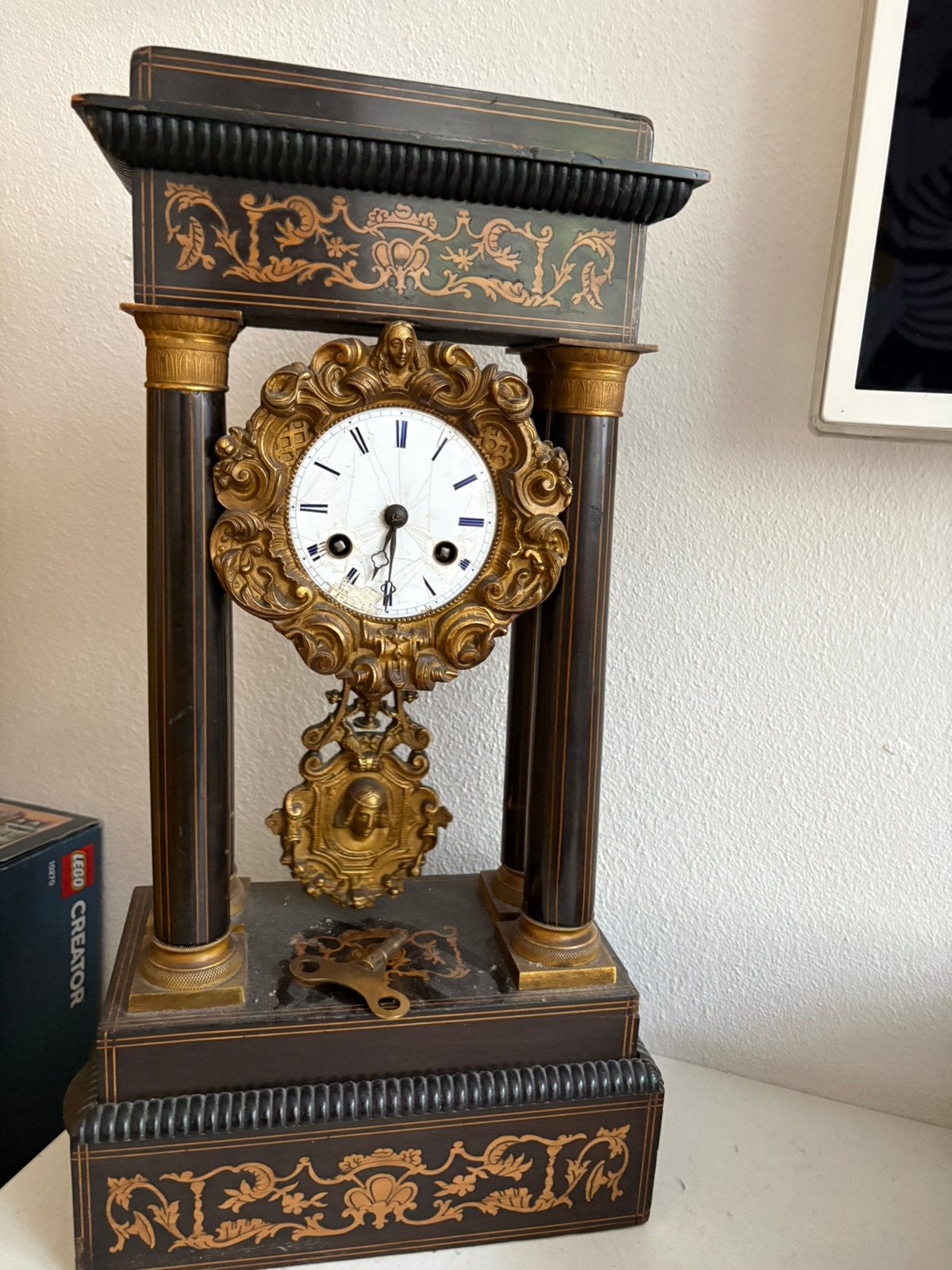 Antieke Franse penduleklok Napoleon III – 19e eeuw, Ophalen