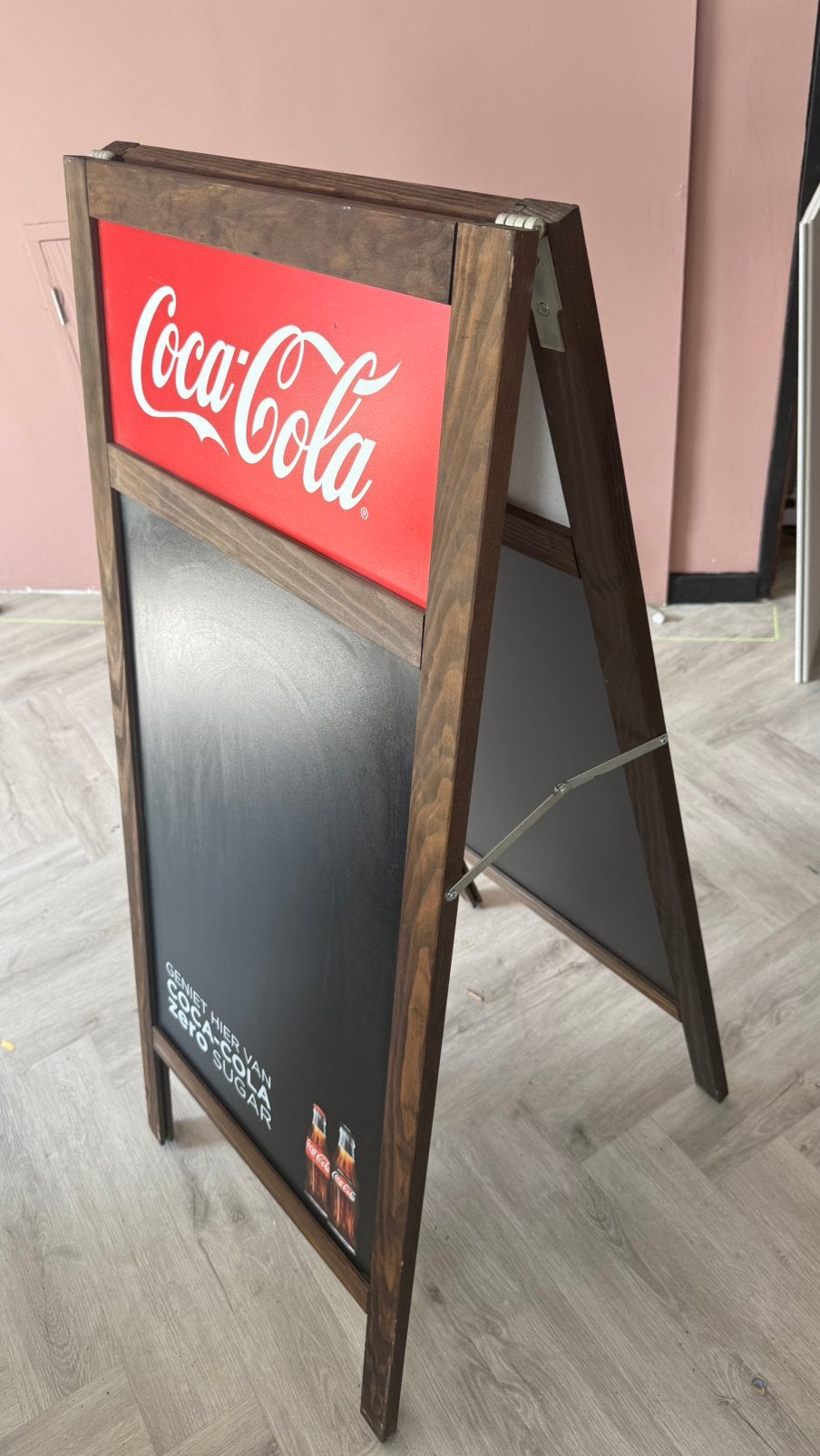 Coca-Cola Stoepbord met krijtbord, Diversen, Schoolborden, Ophalen, Zo goed als nieuw, Krijtbord