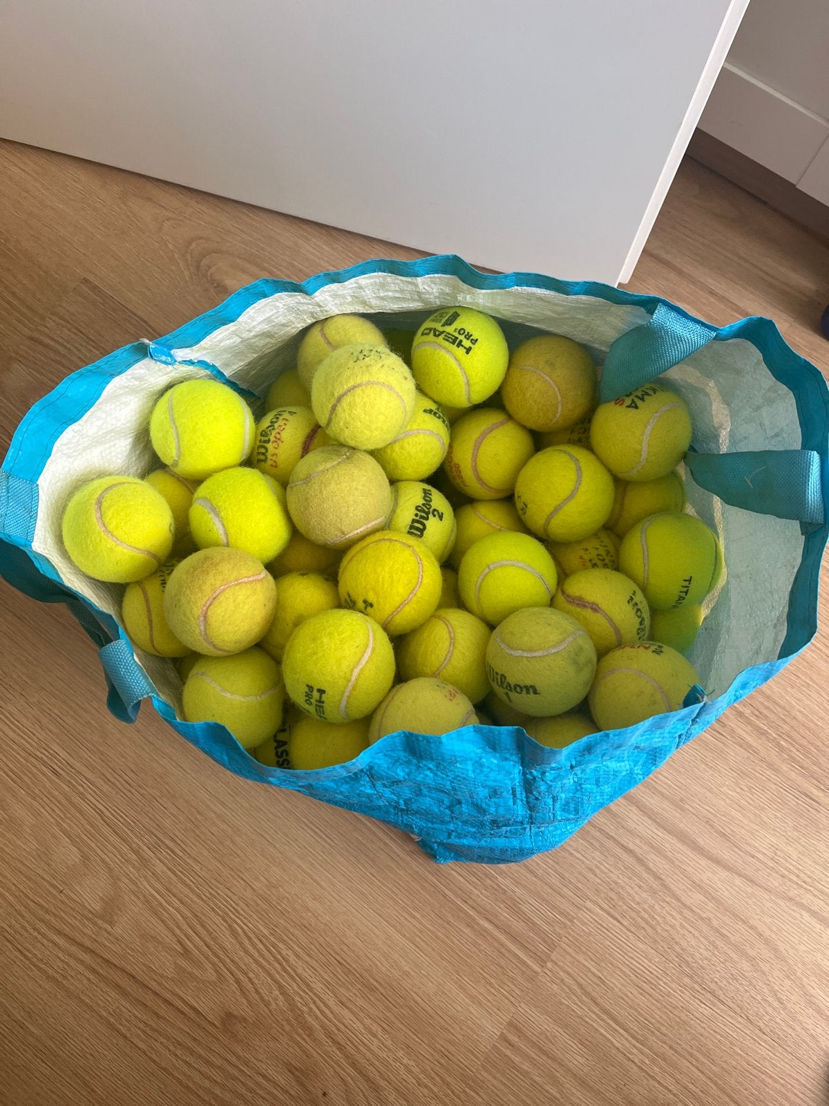 Big shopper vol met gebruikte tennis- en padelballen, Gebruikt, Ballen, L00, Ophalen