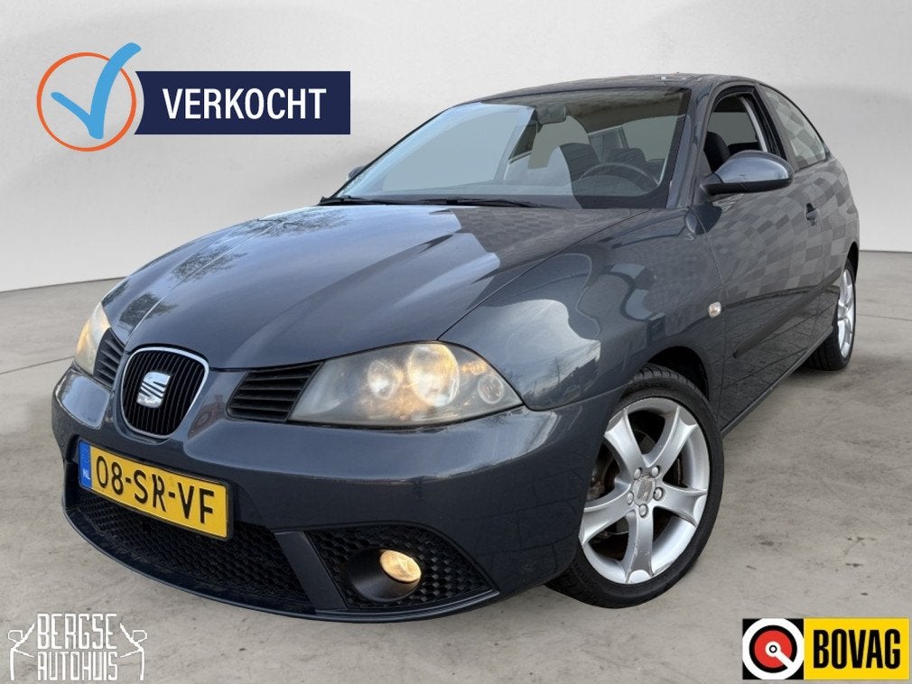 SEAT Ibiza 1.4 16V Sport Airco Lmv Nap (bj 2006), Auto's, Zwart, 4 cilinders, Ibiza, Origineel Nederlands