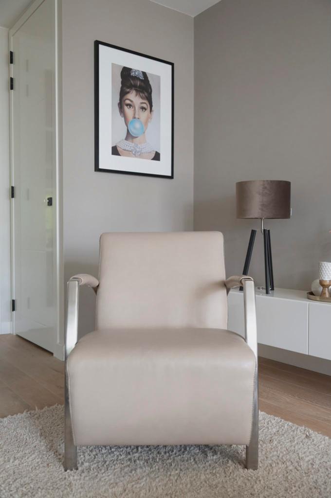 Leren fauteuil., Ophalen, Gebruikt, 75 tot 100 cm, 50 tot 75 cm