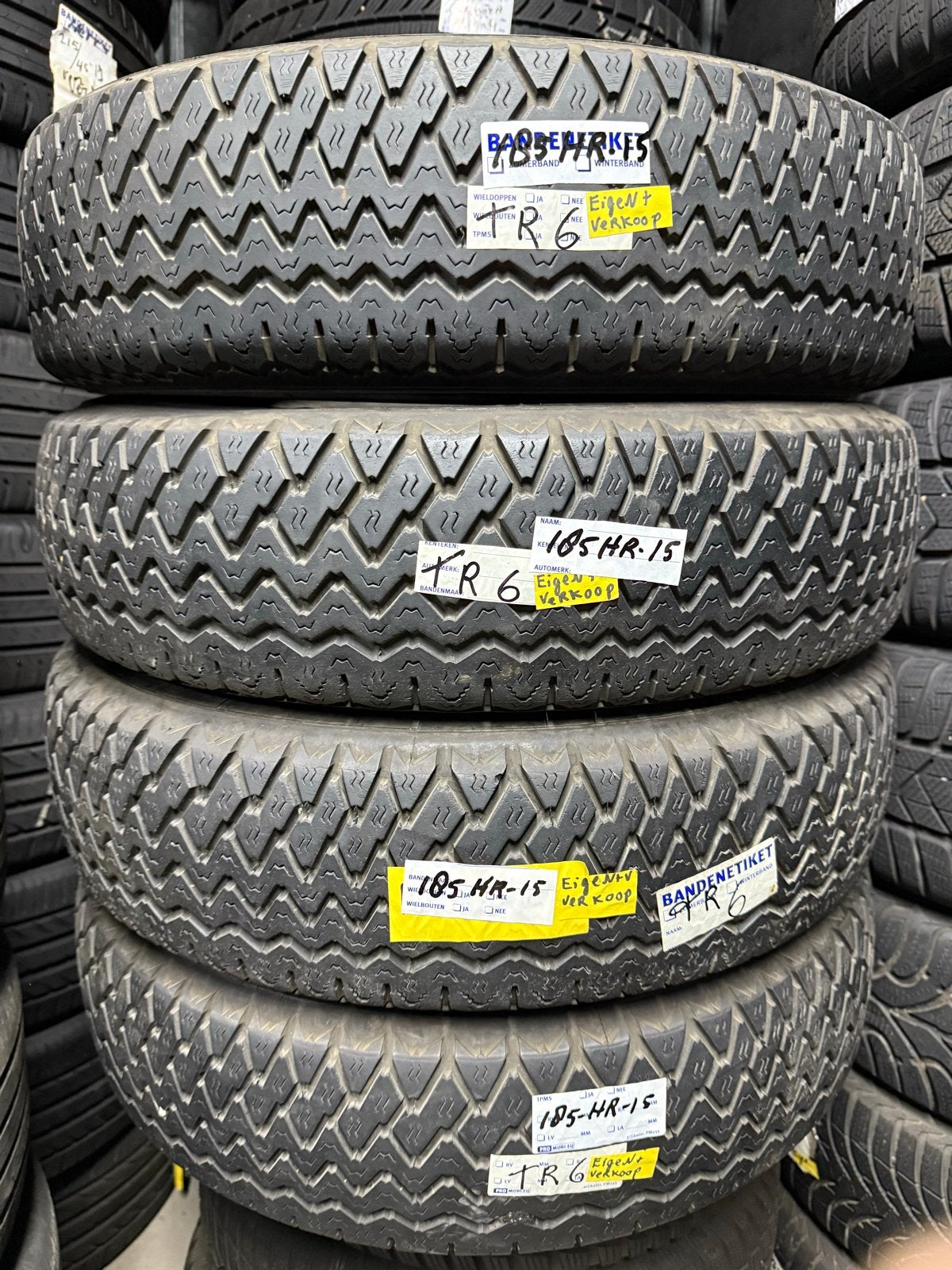 4x Michelin 185 HR 15 XVS Zomerbanden Triumph tr6, Ophalen, Overige, Gebruikt, 15 inch