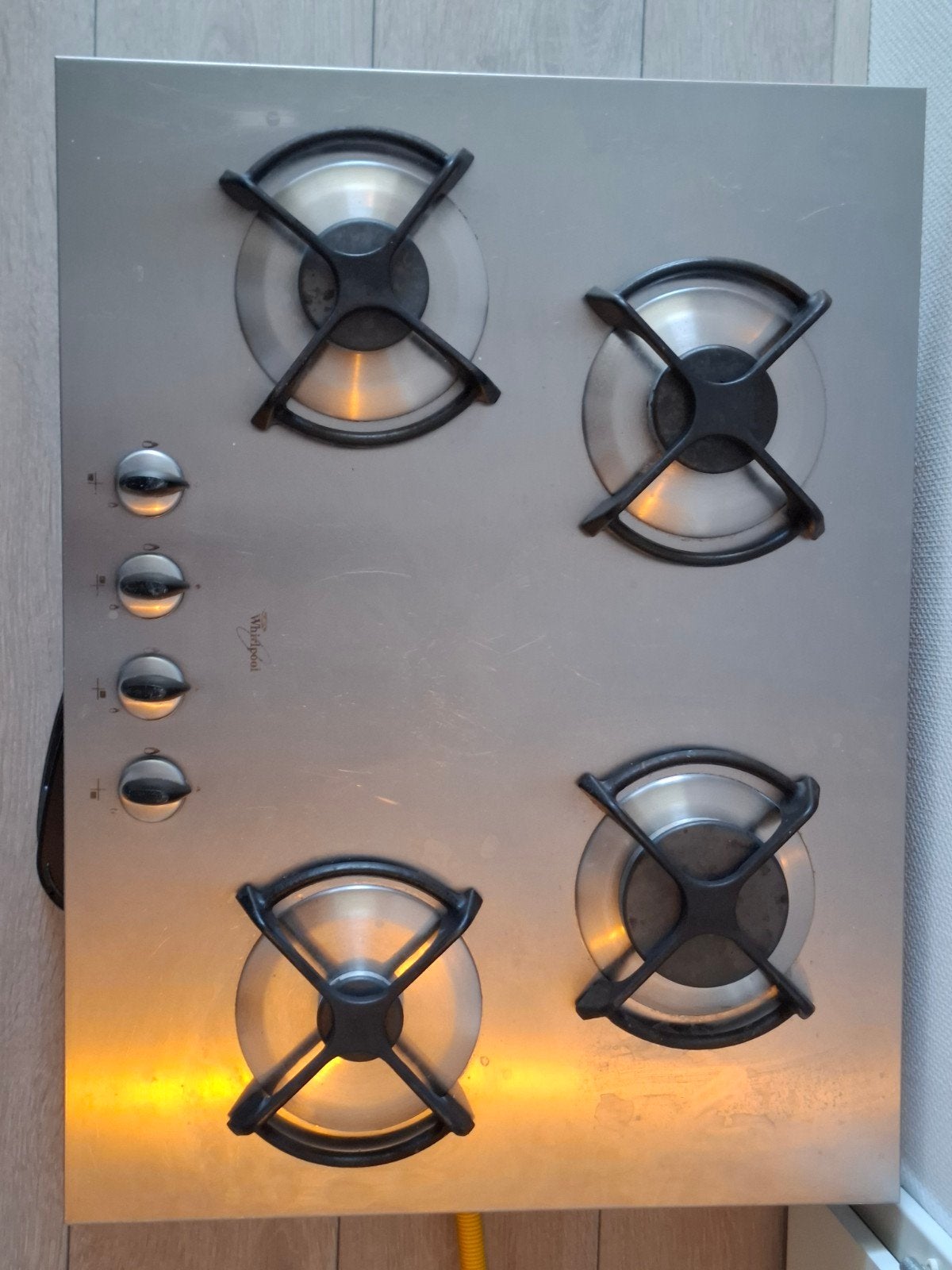 Whirlpool AKM 441/IX Inbouw Gasfornuis 4 Pitten, Ophalen, Gebruikt, Minder dan 85 cm, 60 cm of meer