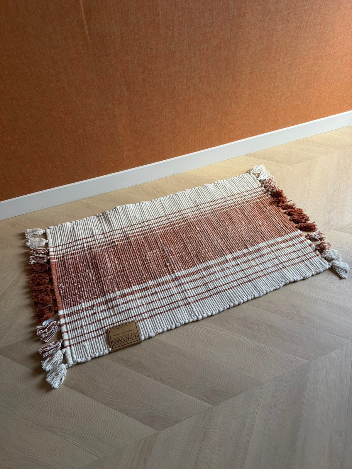 Handgeweven katoenen kleed terra 69x107cm. Nieuw met kaartje, Ophalen, 100 tot 150 cm, Nieuw, 50 tot 100 cm