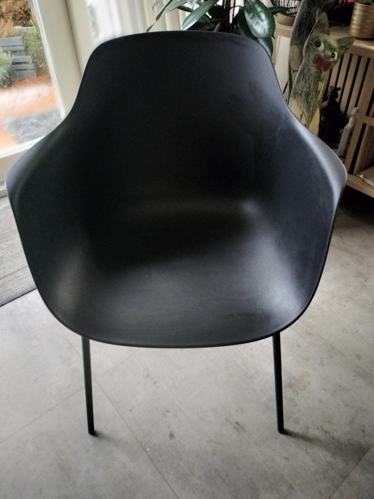 4 Kunststof stoelen, Ophalen, Zo goed als nieuw, Zwart, Kunststof