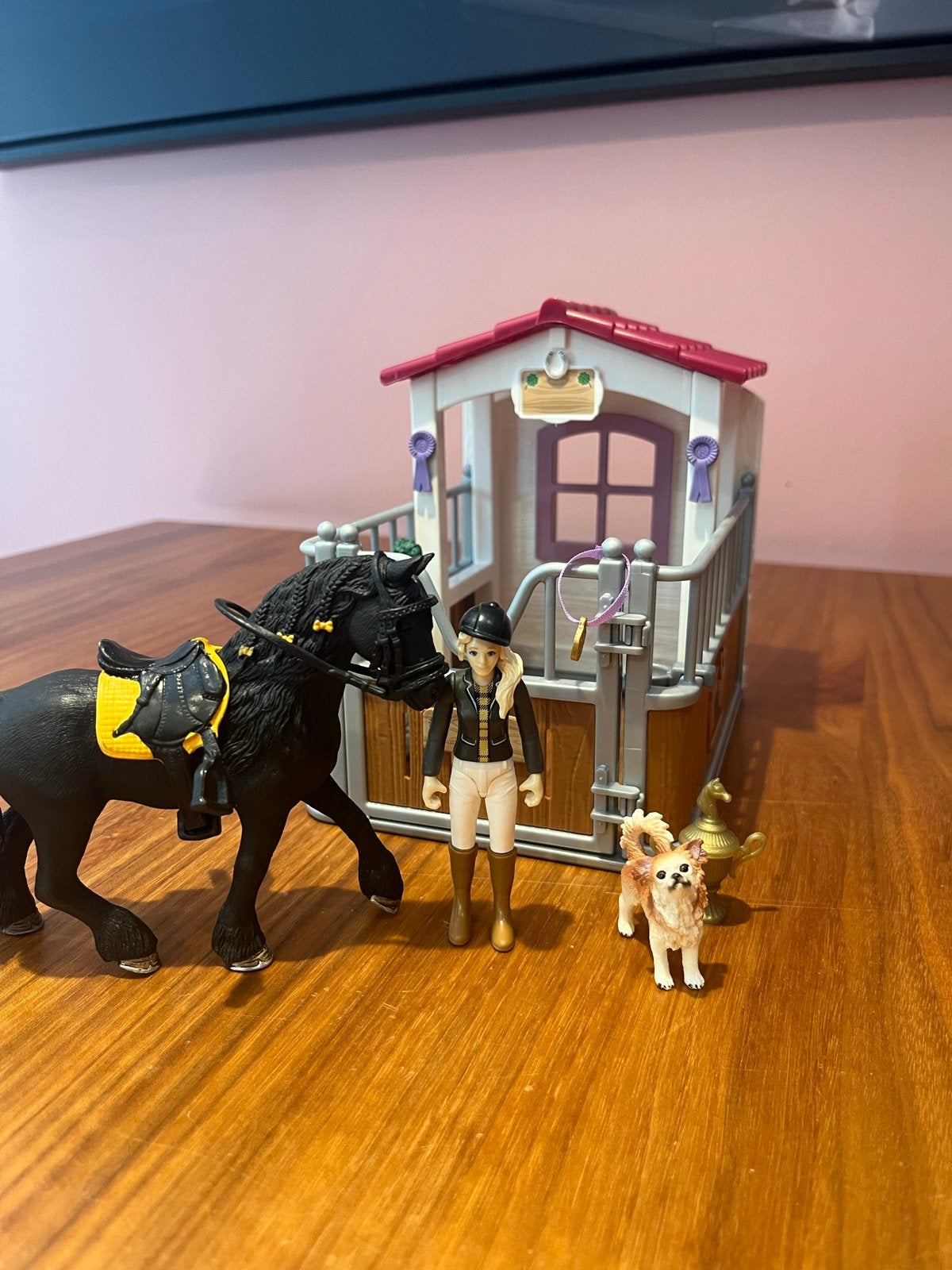 Schleich paardenstal met Friese merrie en ruiter, Verzenden, Nieuw, Jongen of Meisje