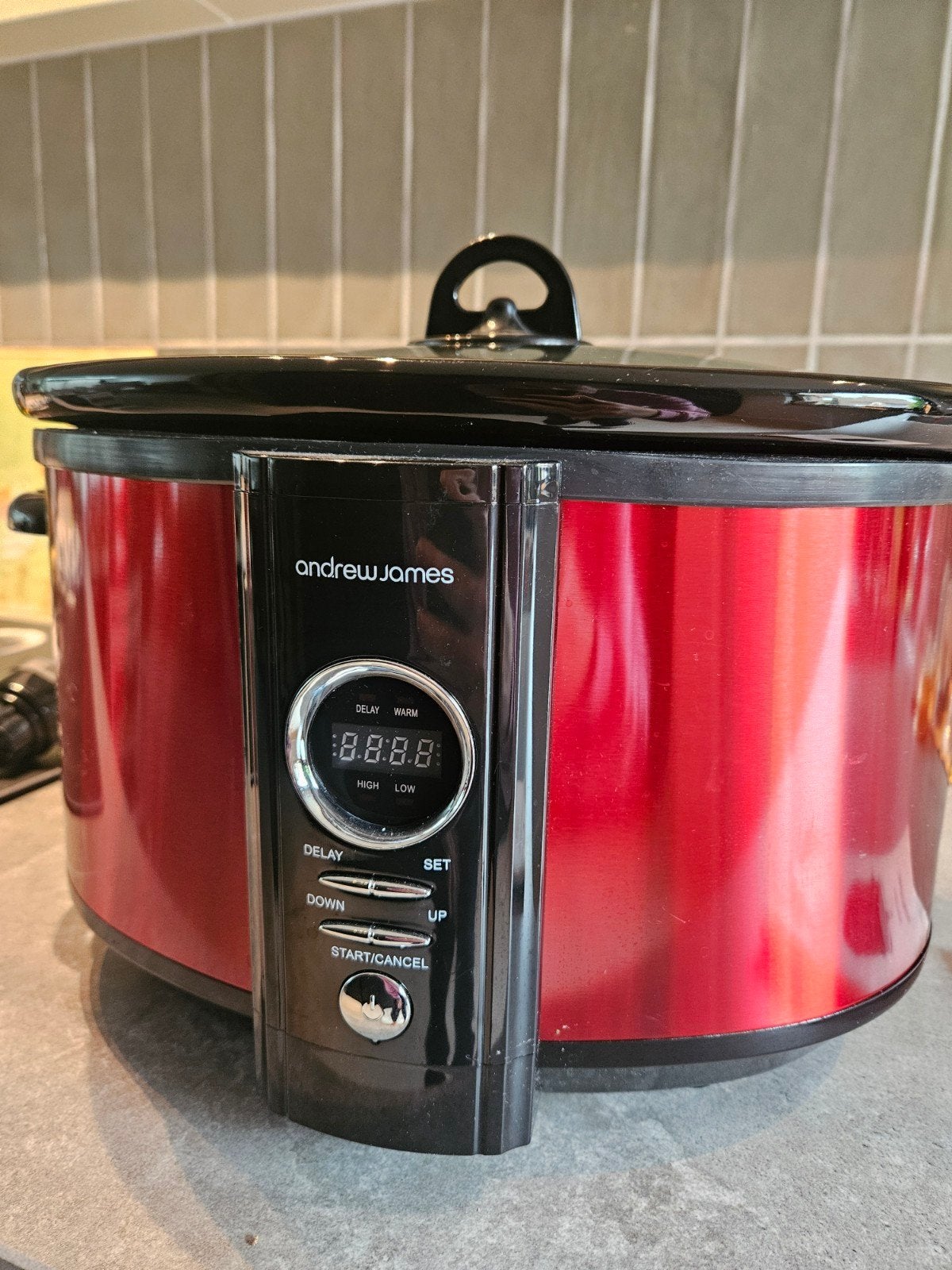 Te koop: Andrew James Digital Slow Cooker – Opvallend rood, Witgoed en Apparatuur, Ophalen, Zo goed als nieuw