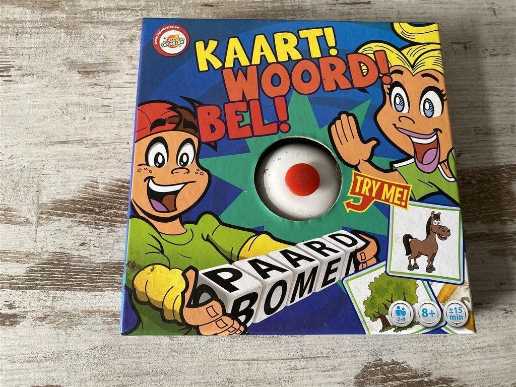 kaart! woord! bel! gezelschapsspel [s249], Verzenden, Zo goed als nieuw