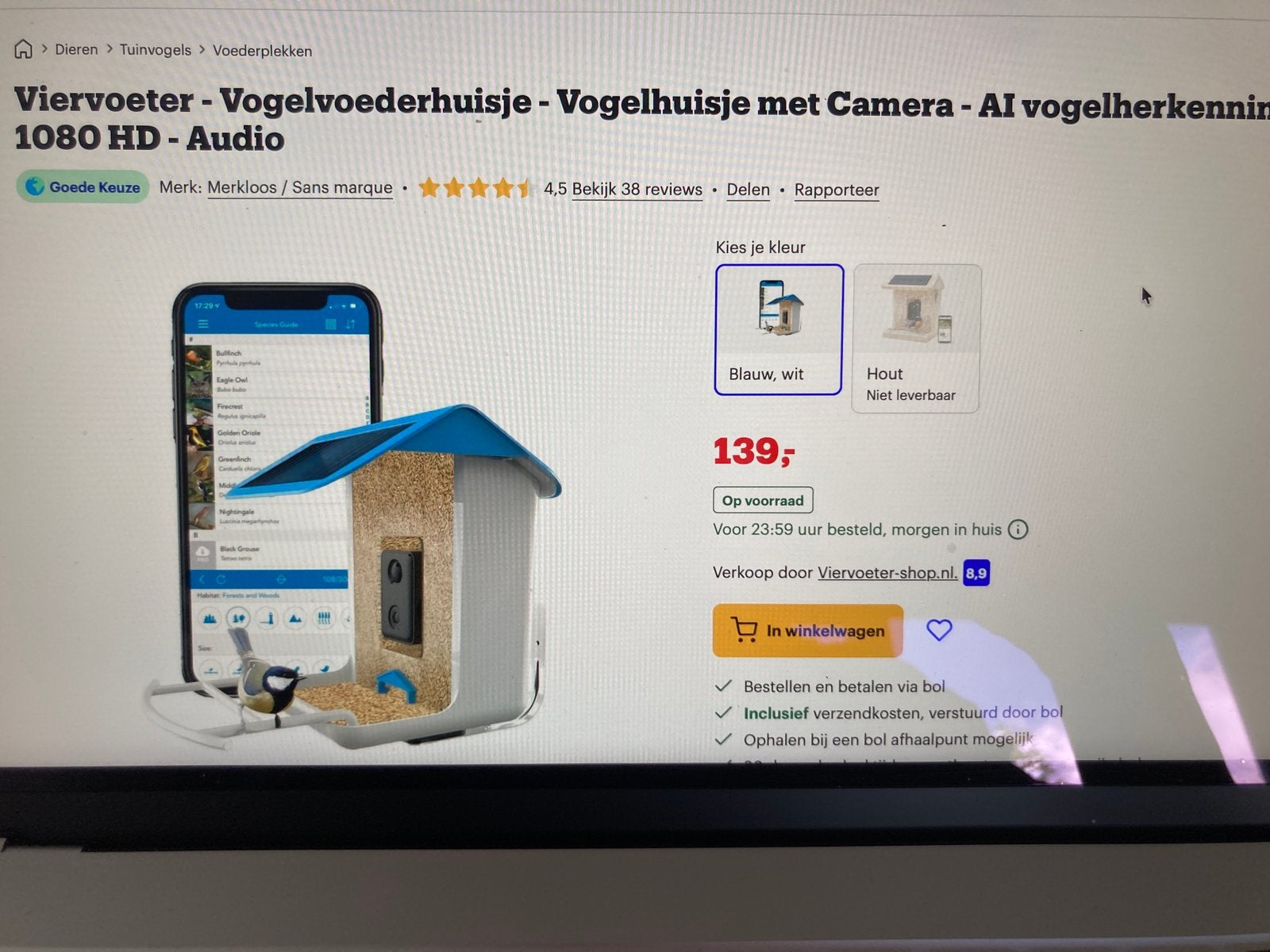 Vogelhuisje met camera, Ophalen of Verzenden, Gebruikt
