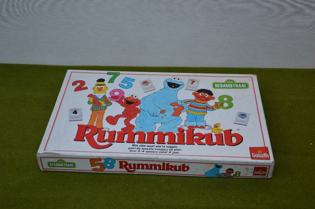 bordspel Rummikub Sesamstraat Goliath Kindereditie vanaf 4ja, Een of twee spelers, Ophalen of Verzenden, Gebruikt, Goliath