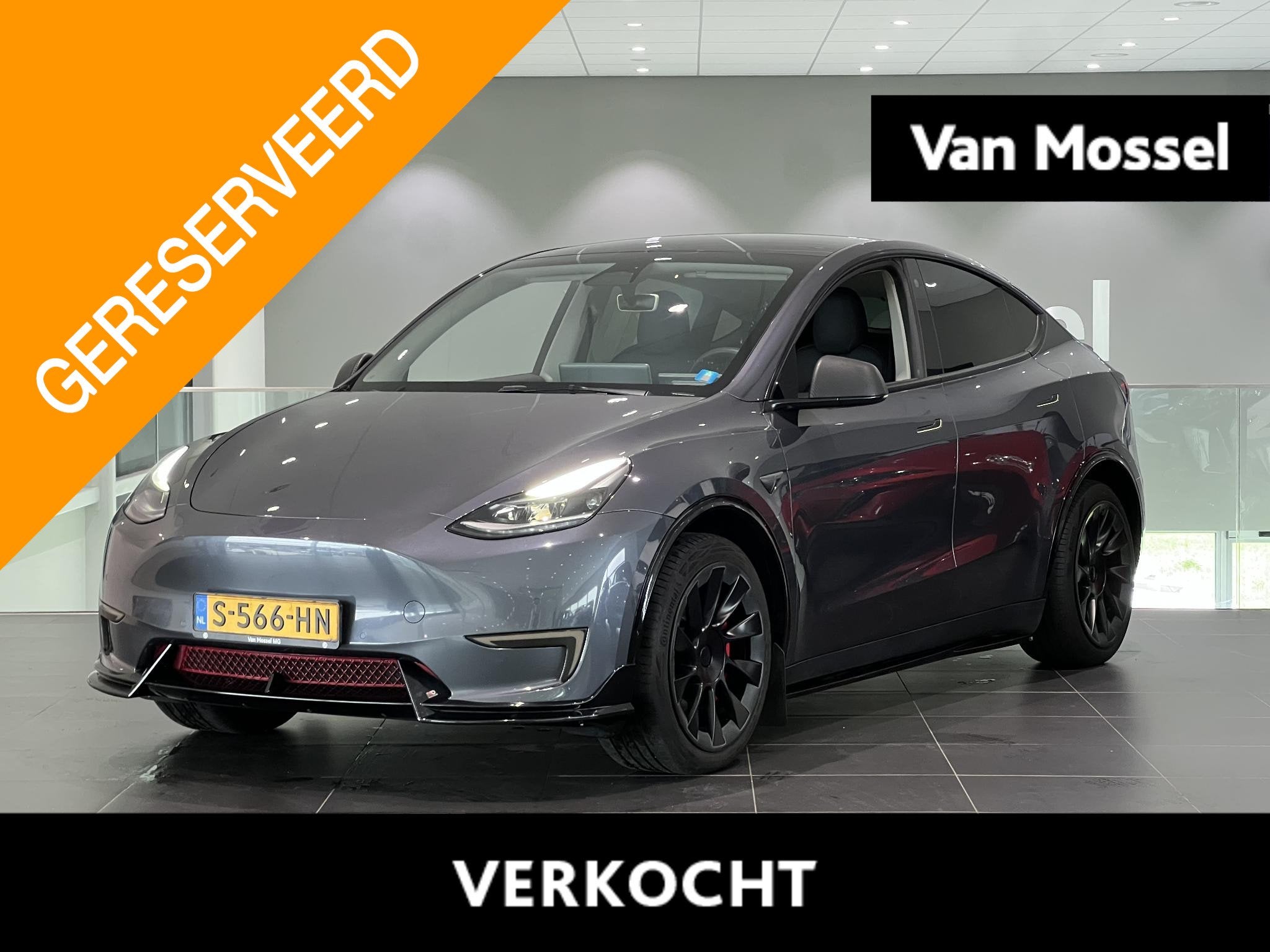 Tesla Model Y Long Range AWD 75 kWh | Leder | Camera | Navig, Auto's, Automaat, 12 maanden, Stof, Gebruikt