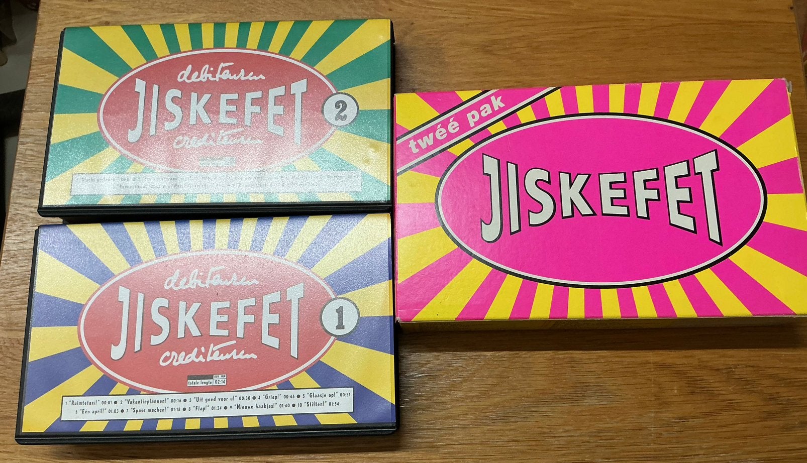 3  VHS video banden JISKEFET, Cd's en Dvd's, Gebruikt, Alle leeftijden, Overige genres, Ophalen of Verzenden