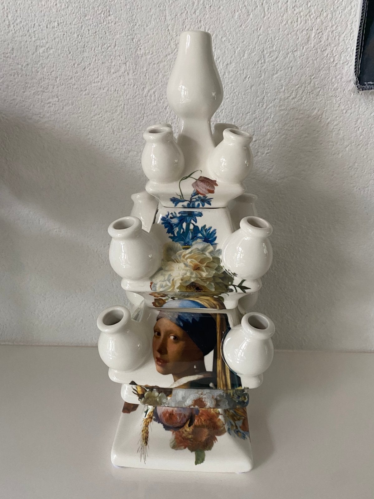 Heinen Delfts Blauw tulpenvaas,meisje met de parel,vermeer, Ophalen, Nieuw