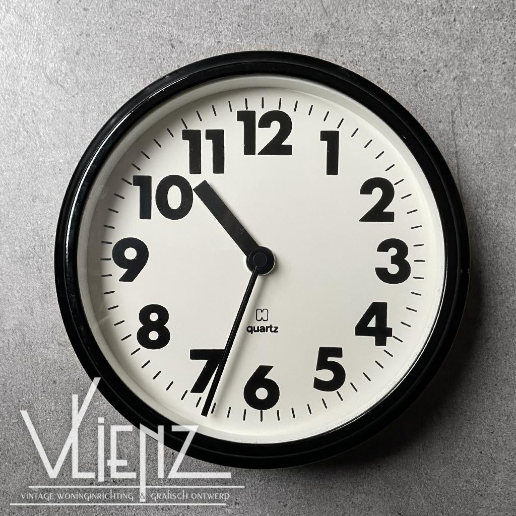 Vintage, retro, industriële Hema Quartz klok, wandklok, -, -, Ophalen of Verzenden, -