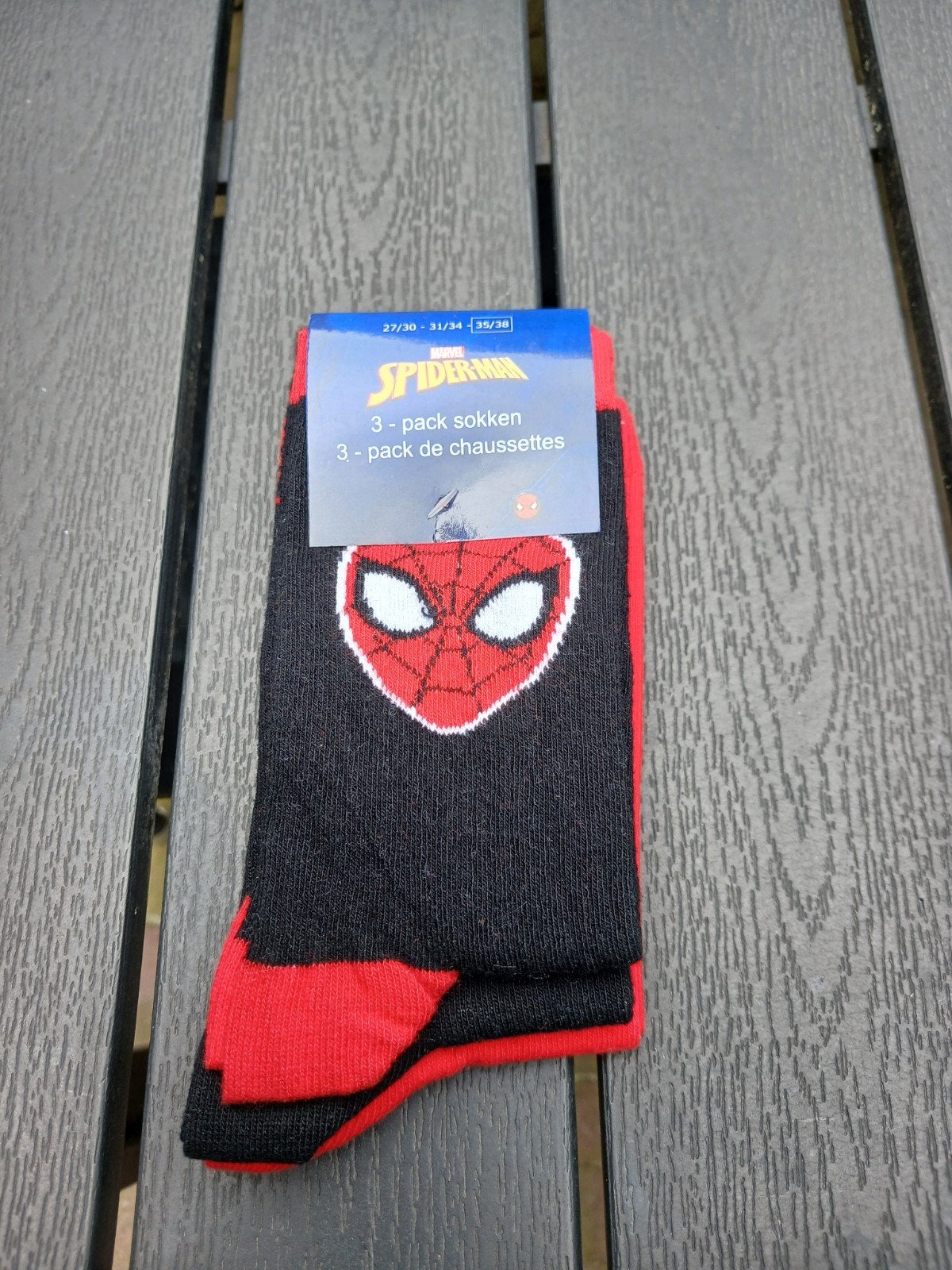 3 paar Spiderman sokken maat 35/38, Ophalen, Nieuw, Marvel, Jongen