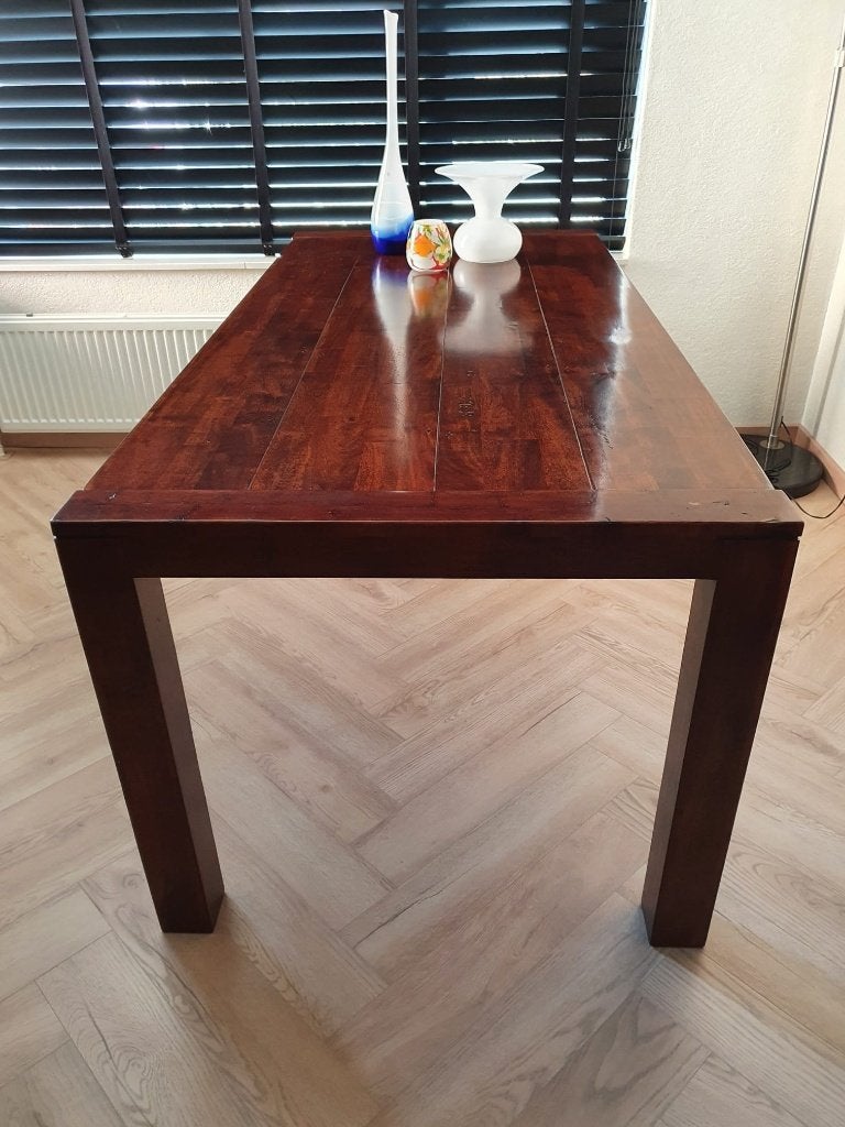 Eettafel, Ophalen, Koloniaal, Teakhout, 50 tot 100 cm