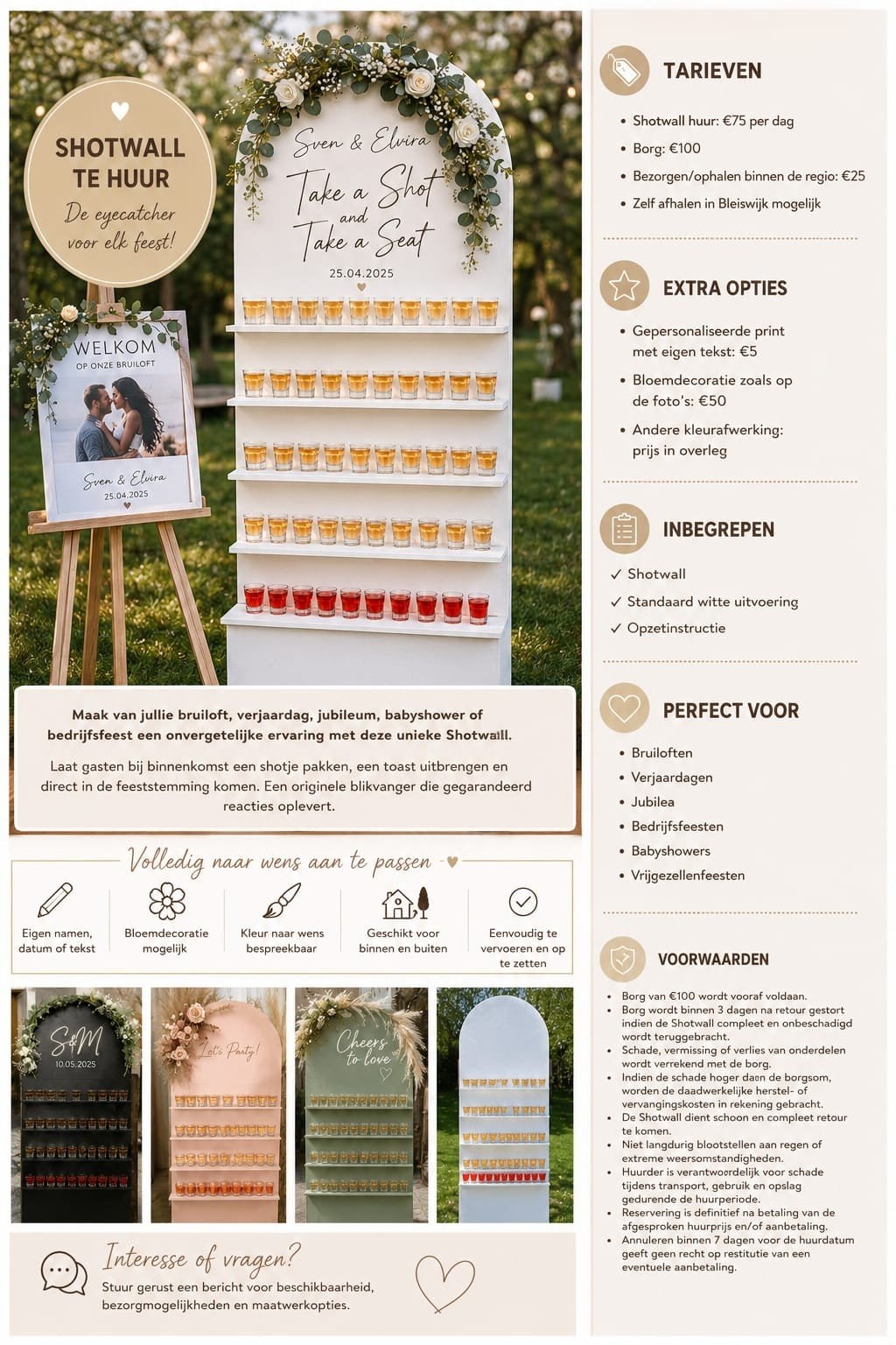 Shotwall- Shot wall wedding, Ophalen of Verzenden, Geboorte of Huwelijk