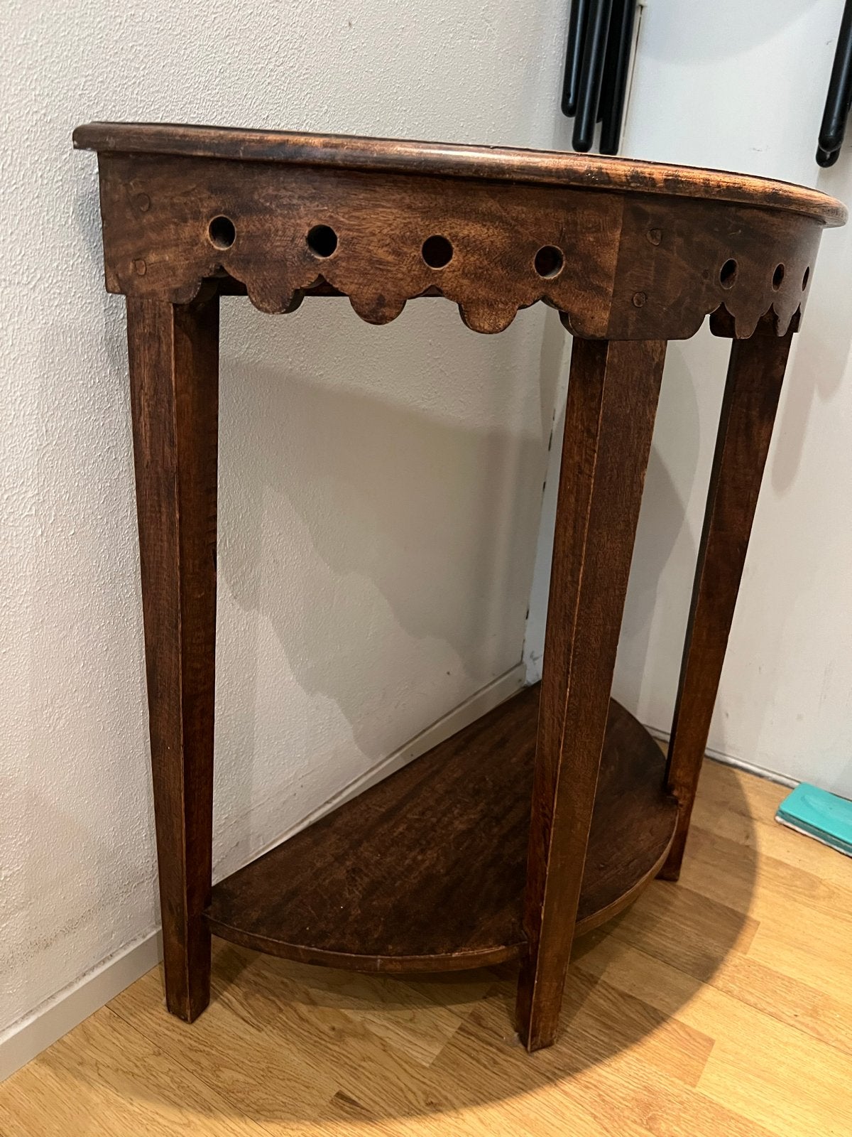 sidetable / haltafel 76x75x38cm eiken hout, Ophalen, Gebruikt, 50 tot 100 cm, Eikenhout