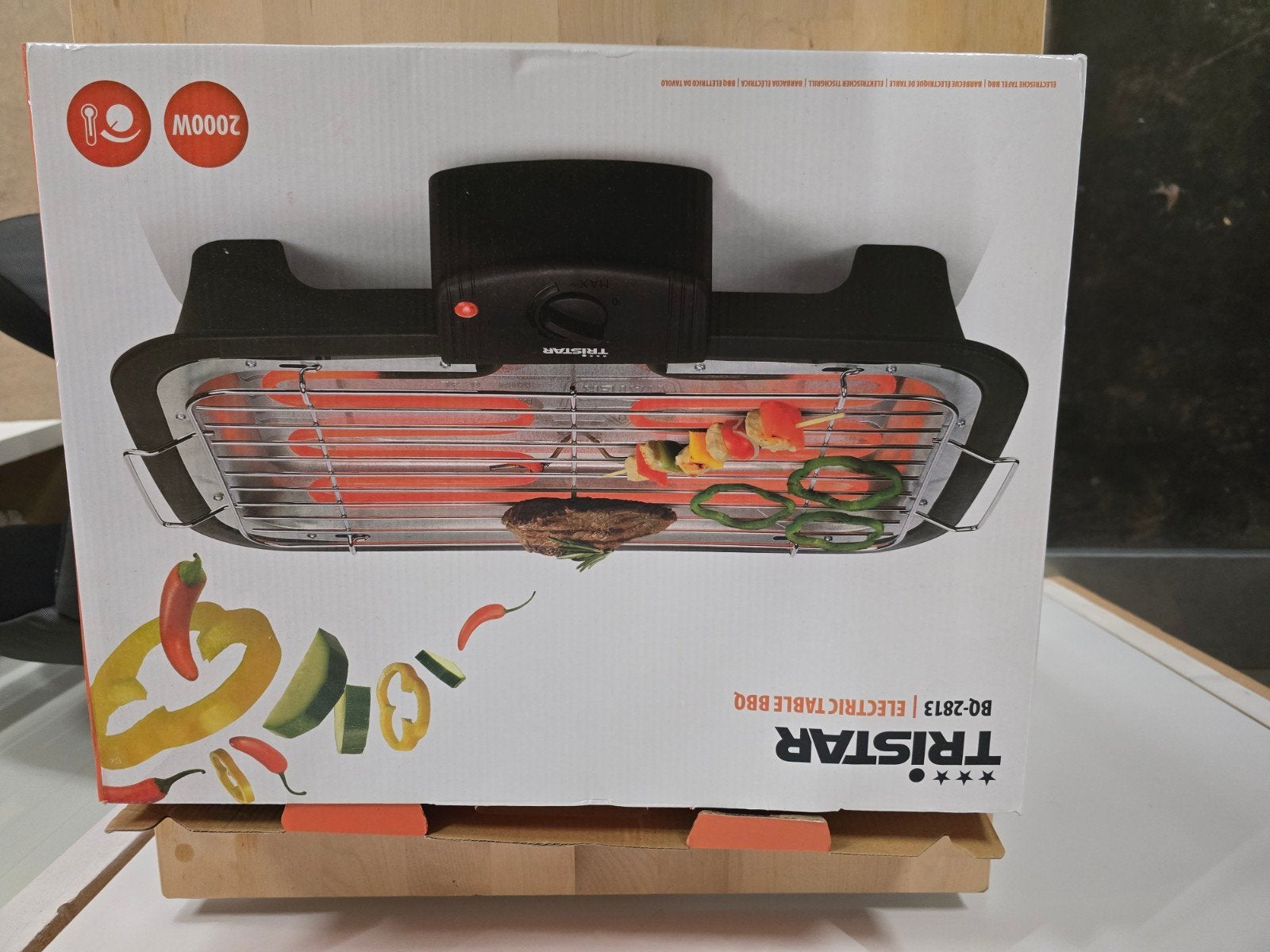 Tristar BQ-2813 Elektrische Tafel BBQ 2000W, Tuin en Terras, Ophalen of Verzenden, Nieuw, Tristar