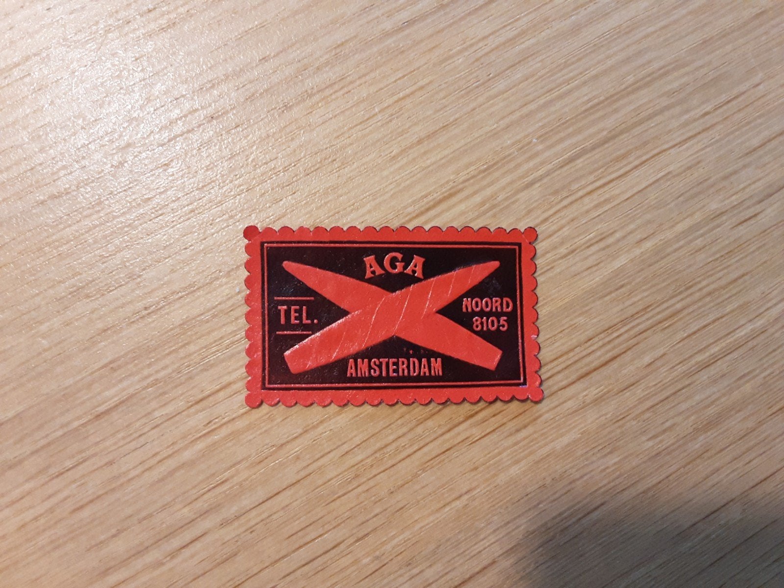 Sluitzegel gas AGA gas industriële gasfabriek Amsterdam, Ophalen of Verzenden, Gebruikt