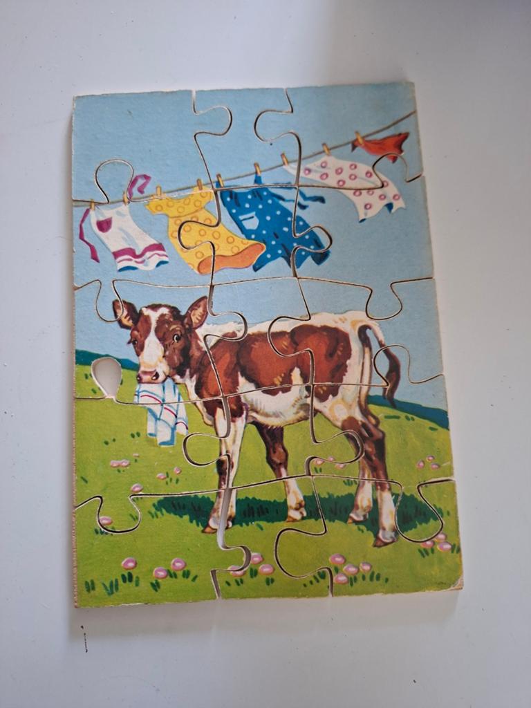Vintage Houten en Kartonnen Puzzels Jaren '50 '60, Gebruikt, Van hout, 4 tot 6 jaar, Meer dan 50 stukjes