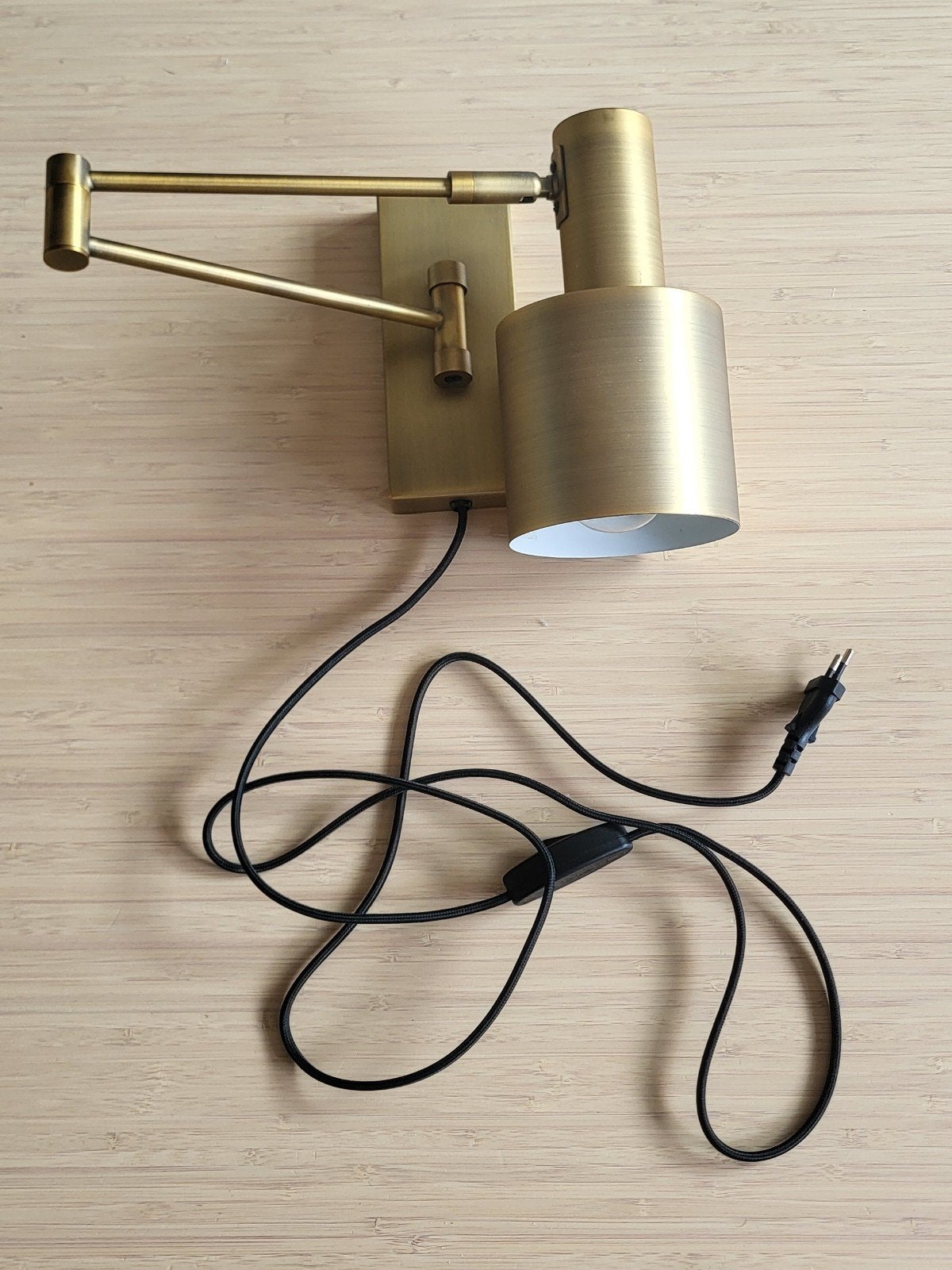 Twee gouden wandlampen Nordin van Karwei, Met schakelaar, Zo goed als nieuw, Metaal, Wandlamp