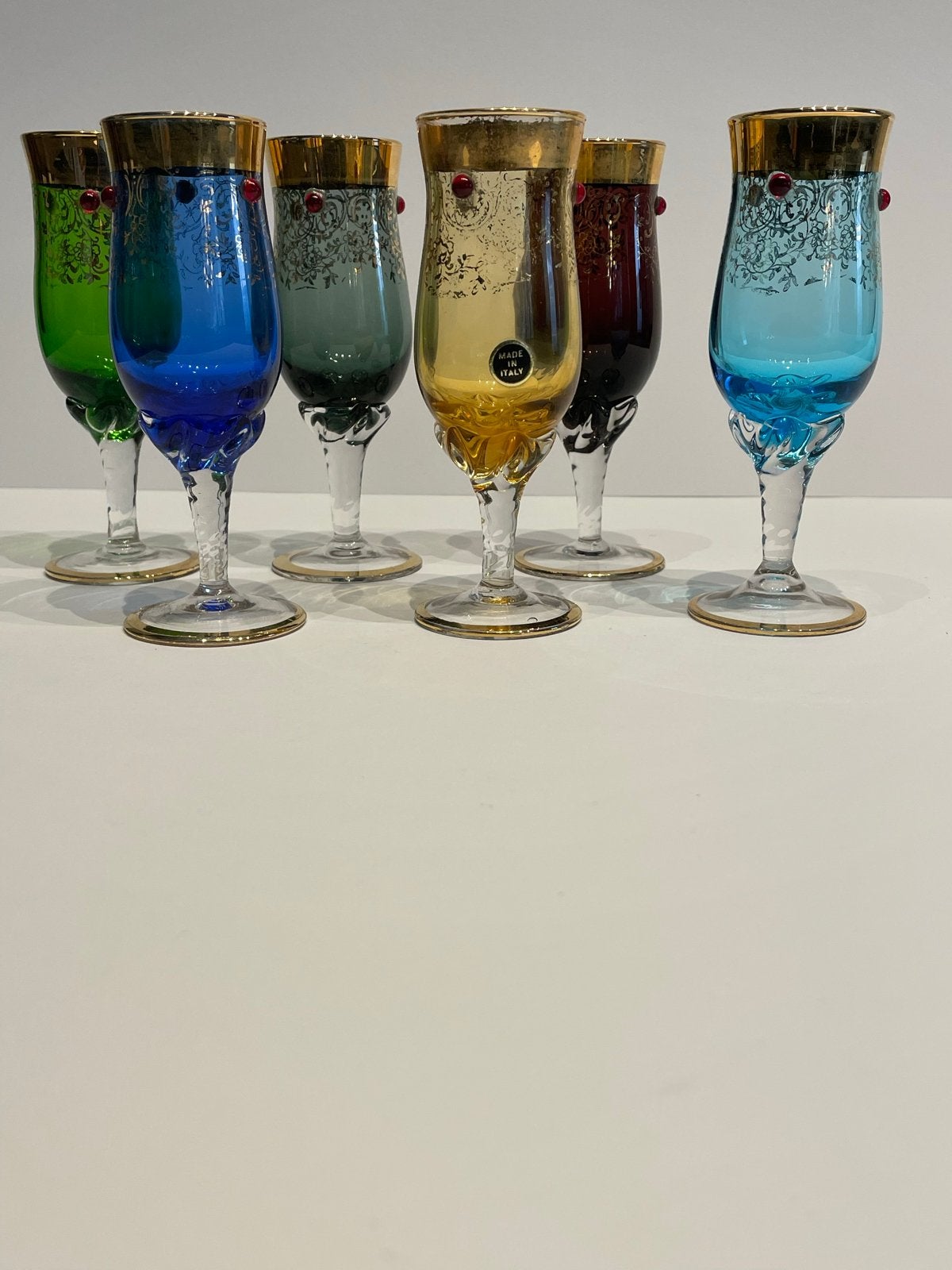Set van 12 vintage Italiaanse likeur en cognac glaasjes, Ophalen of Verzenden