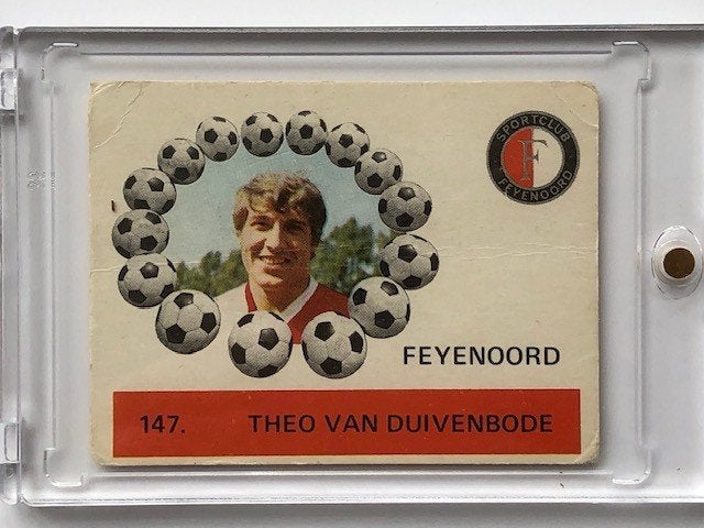 Voetbalplaatje Feyenoord  Theo van Duivenbode Monty Gum, Verzamelen, Ophalen of Verzenden, Gebruikt, Feyenoord, Spelerskaart