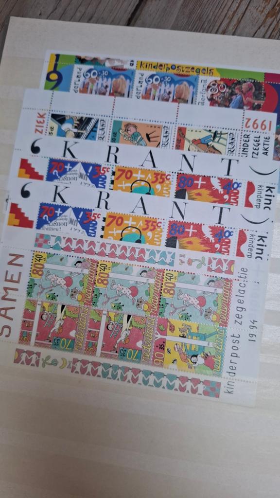 Kinderpostzegels complete serie postfrisse vellen 1979-1994, Ophalen of Verzenden